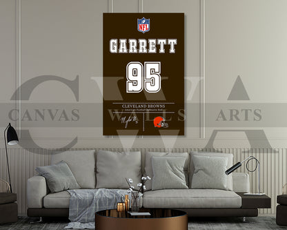 Myles Garrett Jersey Canvas Wall Art NFL Jersey Poster Print American Football Sports Canvas Print