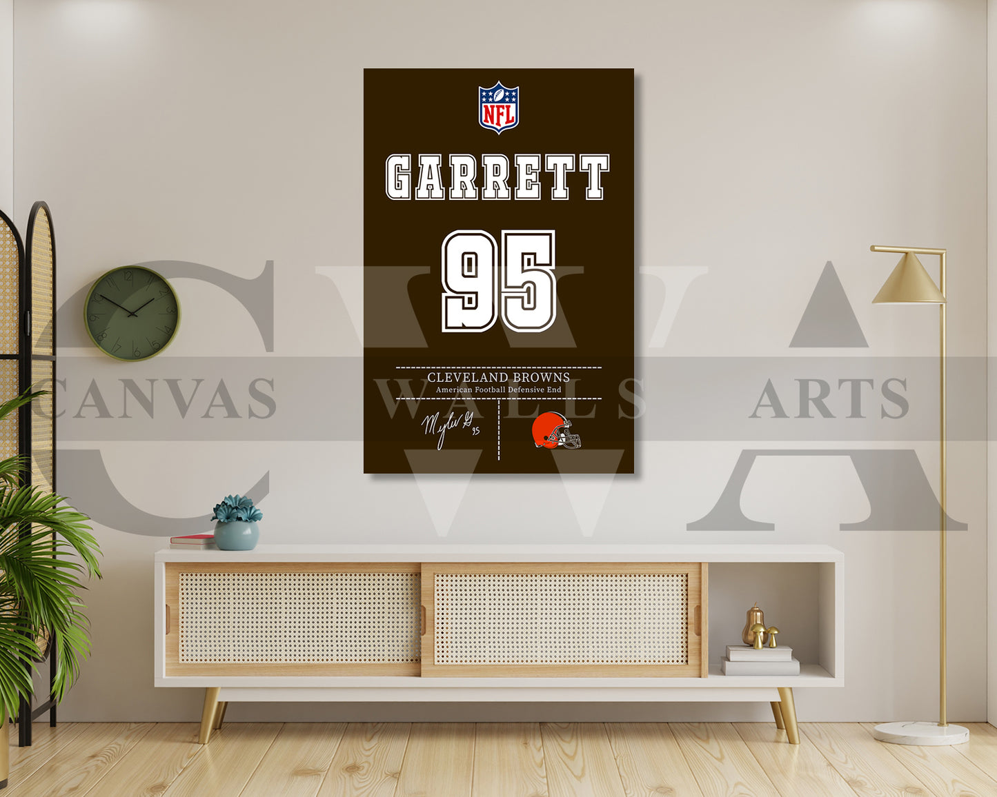 Myles Garrett Jersey Canvas Wall Art NFL Jersey Poster Print American Football Sports Canvas Print