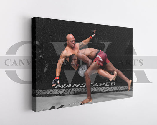 Neil Magny Black & White Canvas Art MMA Canvas Wall Art