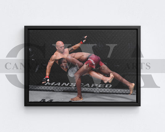 Neil Magny Black & White Canvas Art MMA Canvas Wall Art