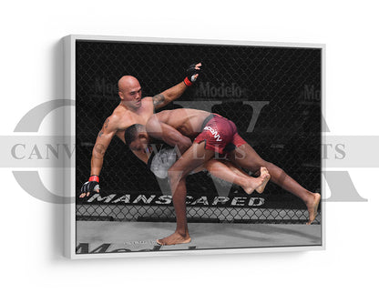Neil Magny Black & White Canvas Art MMA Canvas Wall Art