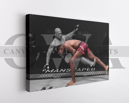 Neil Magny Black & White Canvas Art MMA Canvas Wall Art
