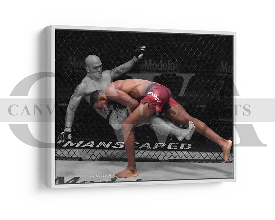 Neil Magny Black & White Canvas Art MMA Canvas Wall Art