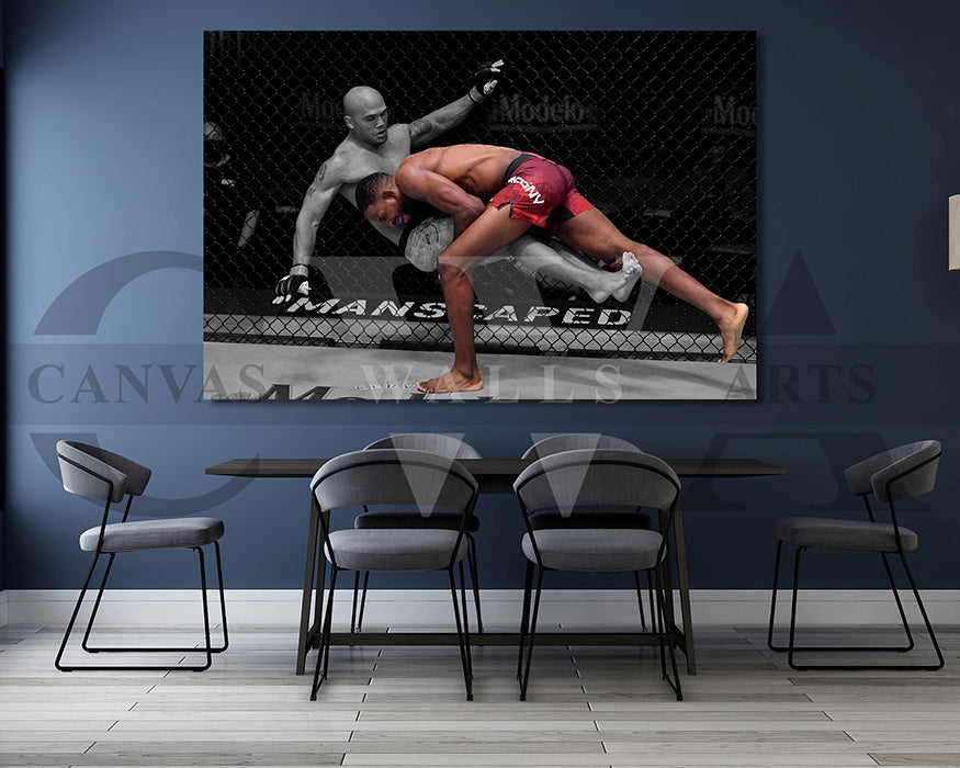 Neil Magny Black & White Canvas Art MMA Canvas Wall Art