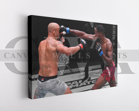 Neil Magny Black & White Canvas Art MMA Canvas Wall Art