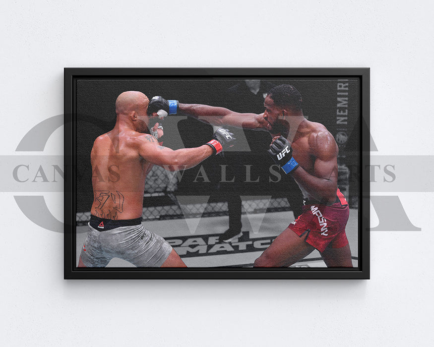 Neil Magny Black & White Canvas Art MMA Canvas Wall Art