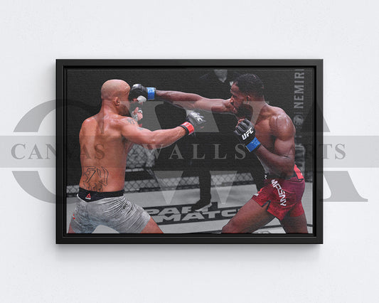 Neil Magny Black & White Canvas Art MMA Canvas Wall Art
