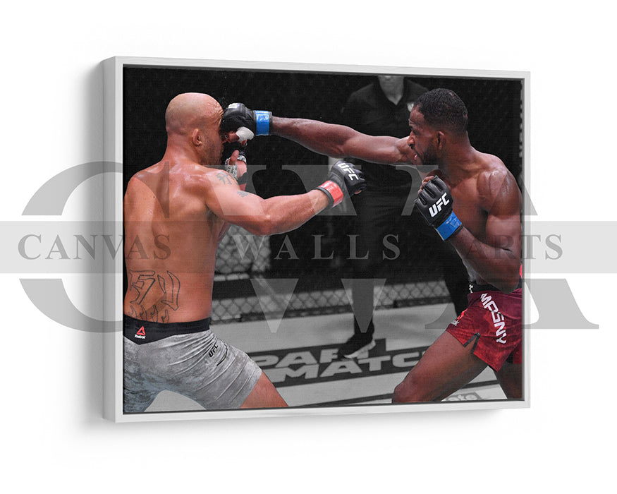 Neil Magny Black & White Canvas Art MMA Canvas Wall Art