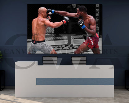 Neil Magny Black & White Canvas Art MMA Canvas Wall Art