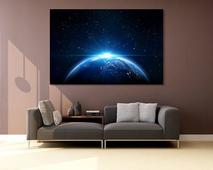 Night Earth Canvas Wall Art