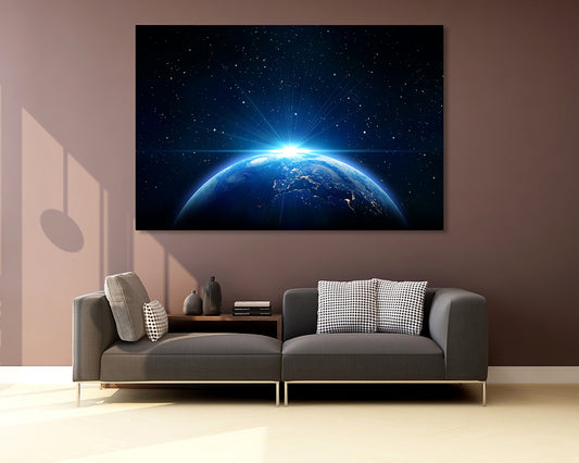 Night Earth Canvas Wall Art