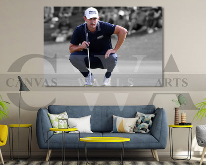 Patrick Cantlay Black & White Canvas Art Golf Canvas Wall Art