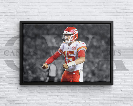 Patrick Mahomes Black & White Canvas Art American Football Canvas Wall Art