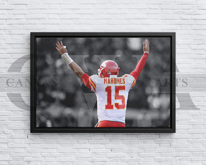 Patrick Mahomes Black & White Canvas Art American Football Canvas Wall Art