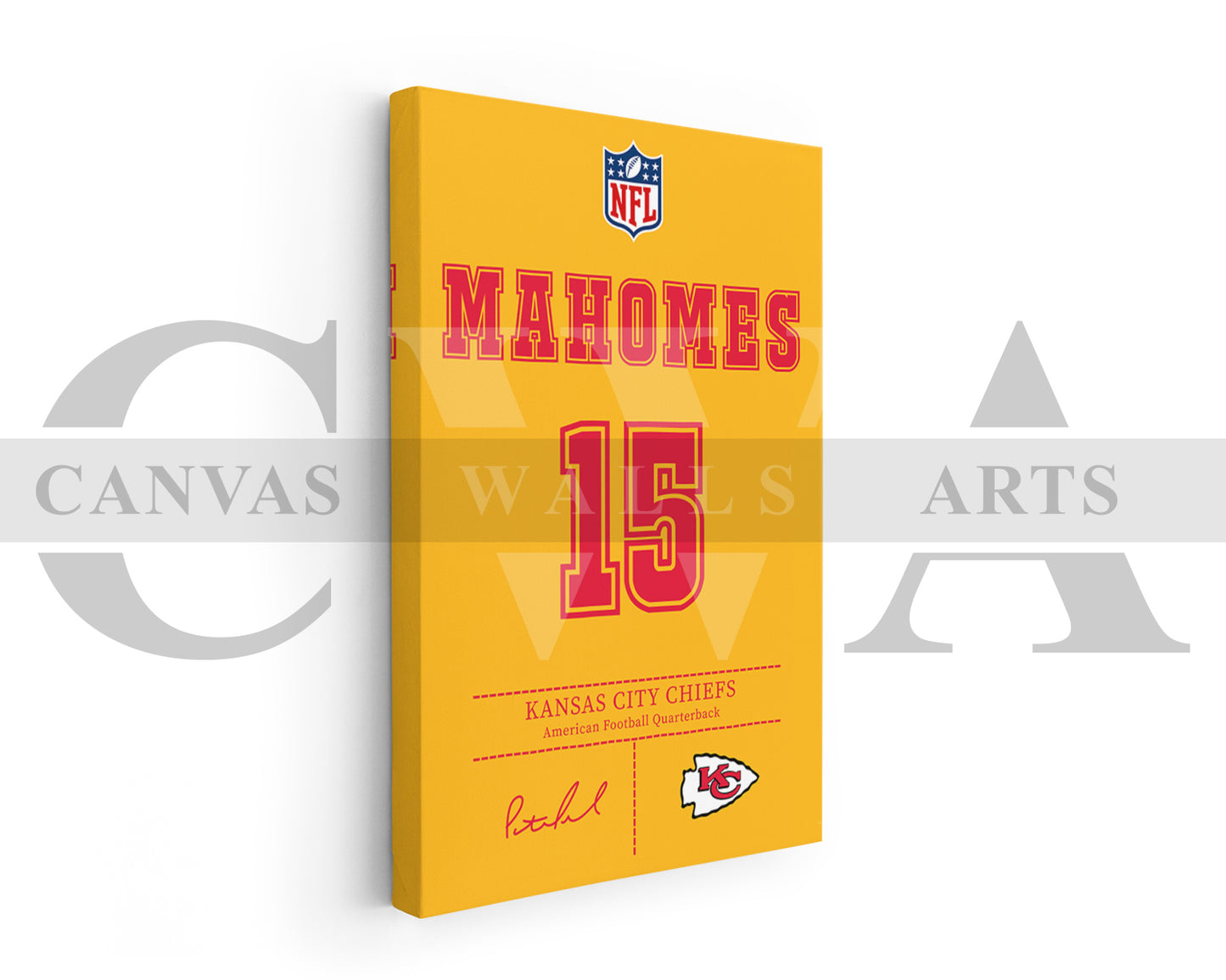 Patrick Mahomes Jersey Canvas Wall Art NFL Jersey Poster Print American Football Jersey Canvas Print