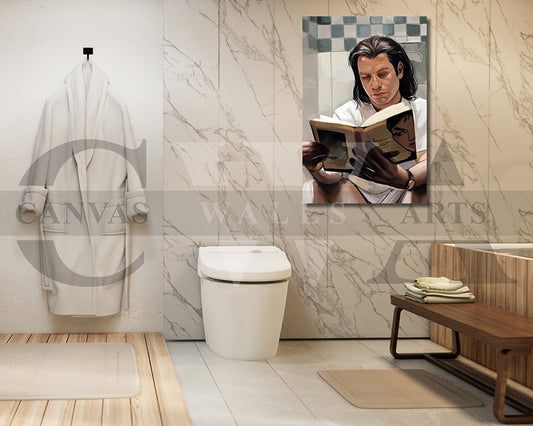 Pulp Fiction Toilet Canvas Wall Art