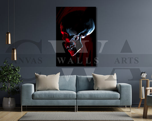 Red Skull Canvas Wall Art Abstract Poster