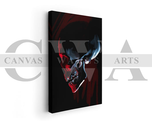 Red Skull Canvas Wall Art Abstract Poster