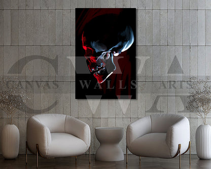 Red Skull Canvas Wall Art Abstract Poster