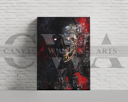 Red Skull Canvas Wall Art Abstract Poster