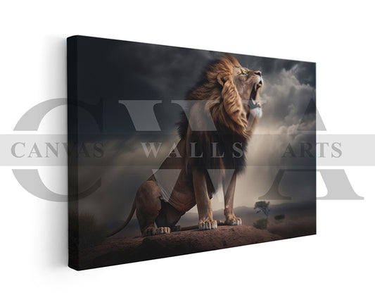 Roar Line Canvas Wall Art