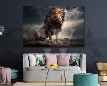 Roar Line Canvas Wall Art