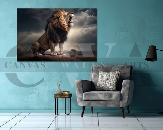 Roar Line Canvas Wall Art