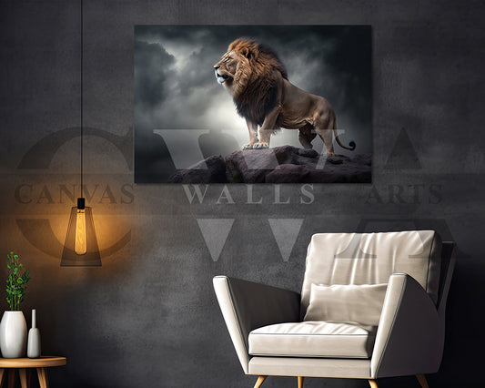 Roaring Lion Canvas Wall Art