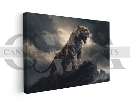Roaring Tiger Canvas Wall Art