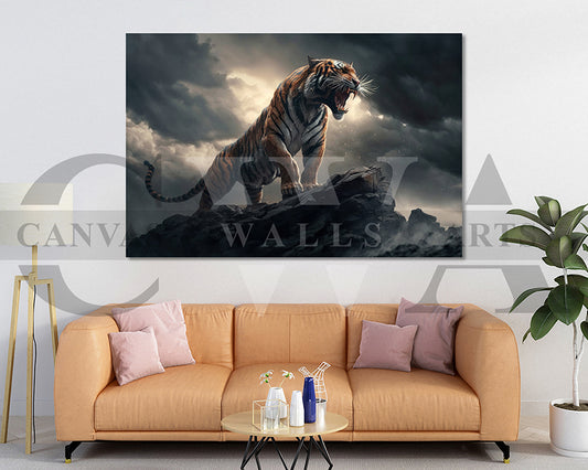 Roaring Tiger Canvas Wall Art