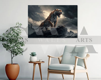Roaring Tiger Canvas Wall Art