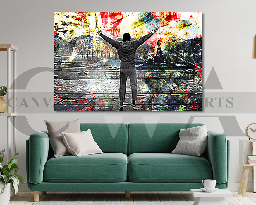 Rocky Canvas Wall Art Abstract Movie Poster