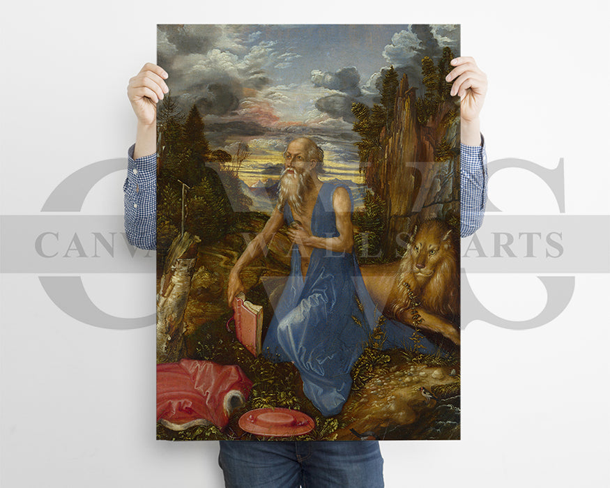 Saint jerome in the wilderness Painting Canvas Wall Art