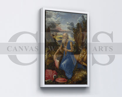 Saint jerome in the wilderness Painting Canvas Wall Art