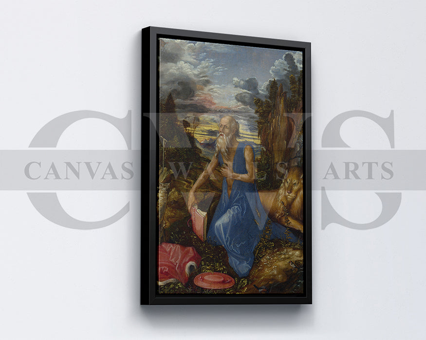 Saint jerome in the wilderness Painting Canvas Wall Art