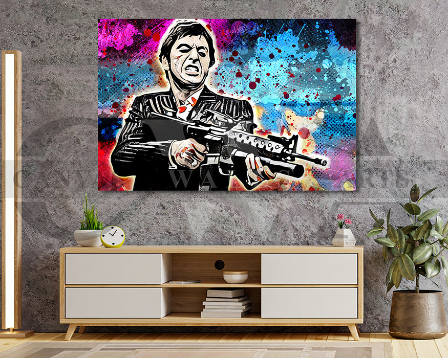 Scarface Canvas Wall Art Abstract Movie Poster