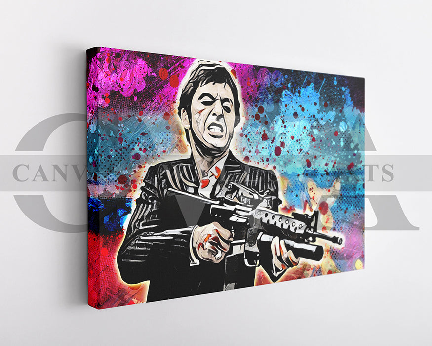 Scarface Canvas Wall Art Abstract Movie Poster