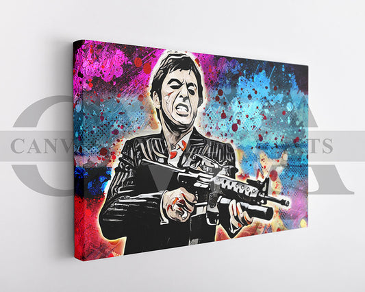 Scarface Canvas Wall Art Abstract Movie Poster