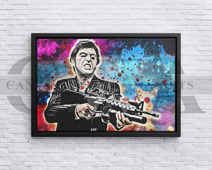 Scarface Canvas Wall Art Abstract Movie Poster