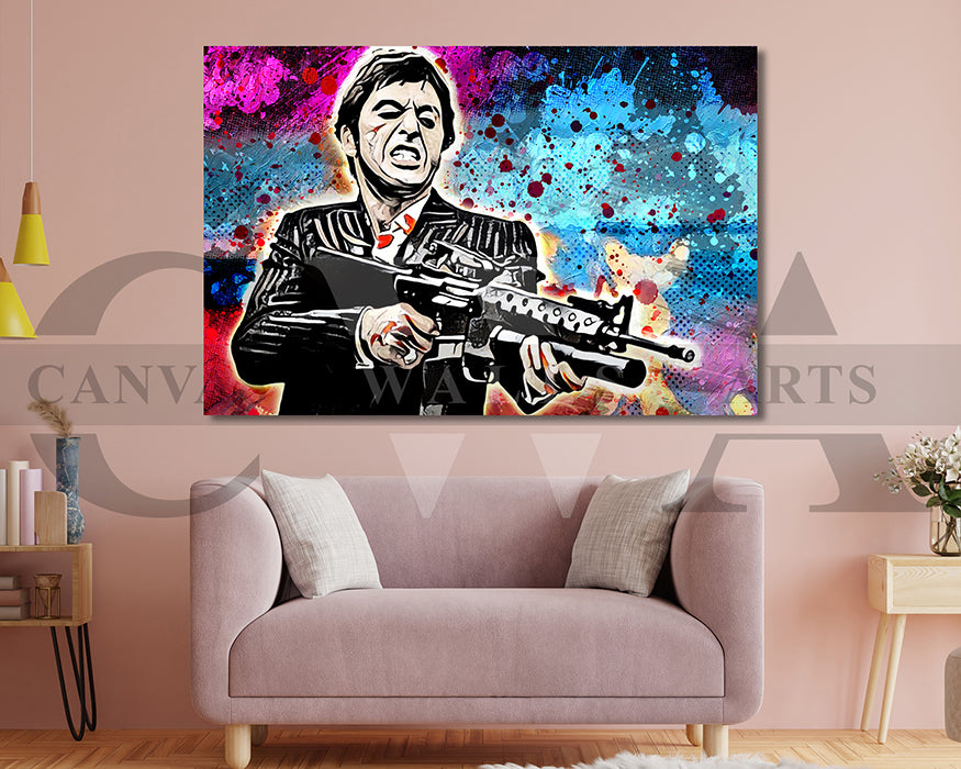 Scarface Canvas Wall Art Abstract Movie Poster