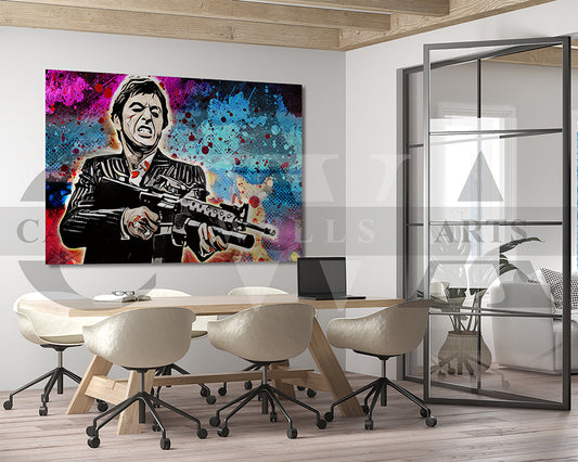 Scarface Canvas Wall Art Abstract Movie Poster