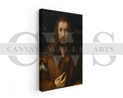 Self portrait with Fur trimmed robe by Albrecht Durer Painting Canvas Wall Art