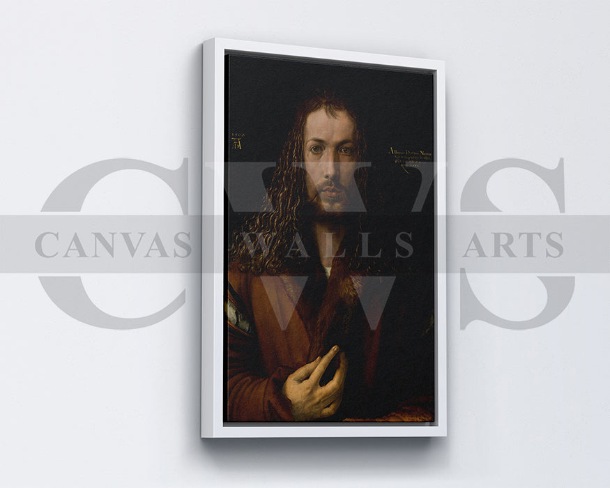 Self portrait with Fur trimmed robe by Albrecht Durer Painting Canvas Wall Art