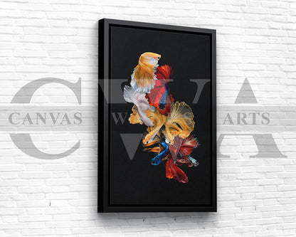Siamese Fighting Fish Canvas Wall Art Animal Poster Print