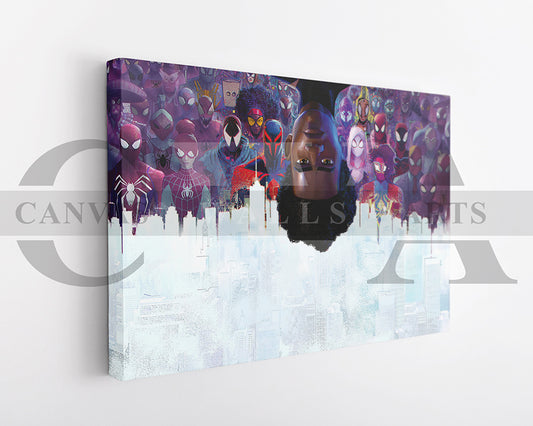 Spider-Man Across The Spiderverse Poster Canvas Wall Art