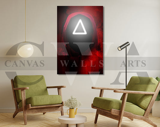 Squid Game Triangle Canvas Wall Art Movie Poster