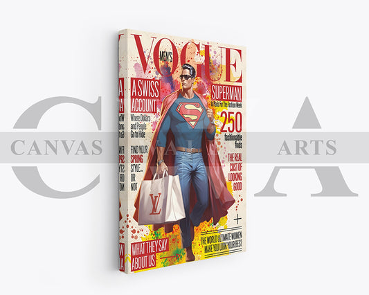 Superman Louis Vuitton Canvas Wall Art