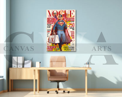 Superman Louis Vuitton Canvas Wall Art