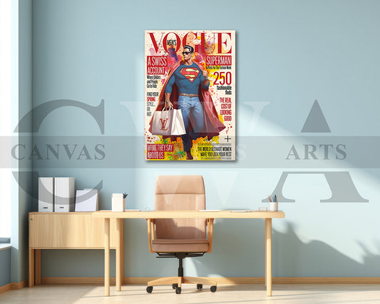 Superman Louis Vuitton Canvas Wall Art