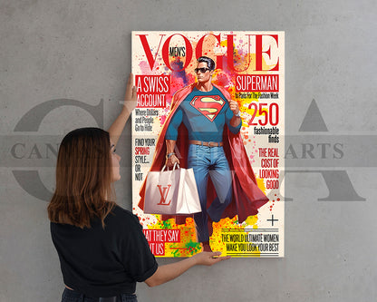 Superman Louis Vuitton Canvas Wall Art